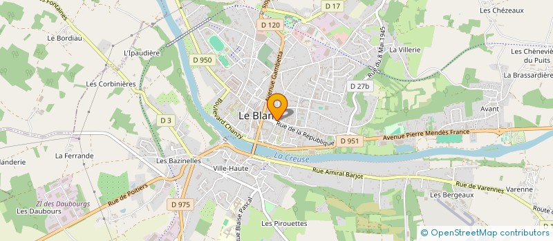 localisation de l'entreprise HB OPTIQUE à LE BLANC
