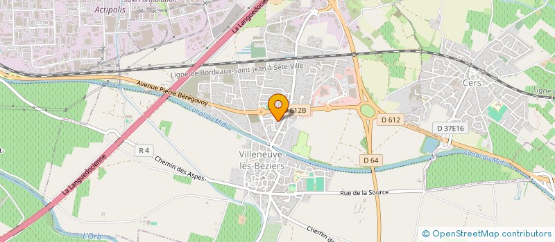 localisation de l'entreprise HB SOLAR à VILLENEUVE-LES-BEZIERS
