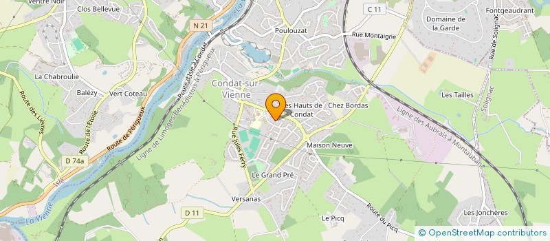 localisation de l'entreprise HB TRANSPORTS à CONDAT-SUR-VIENNE