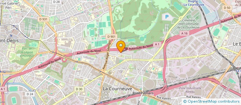 localisation de l'entreprise HB TRANSPORTS EXPRESS à LA COURNEUVE