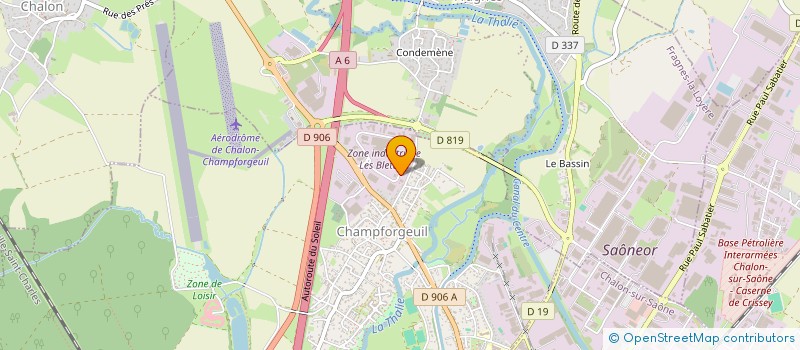 localisation de l'entreprise HBE  CHAMPFORGEUIL