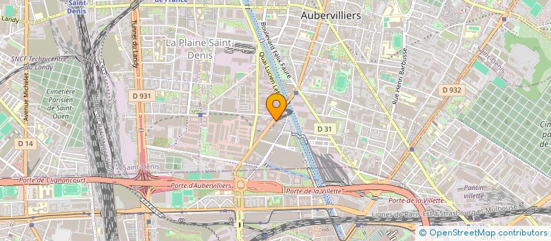 localisation de l'entreprise HBE DISTRIBUTION à AUBERVILLIERS