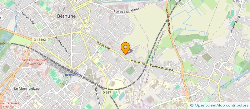 localisation de l'entreprise HBG COMPANY à BETHUNE