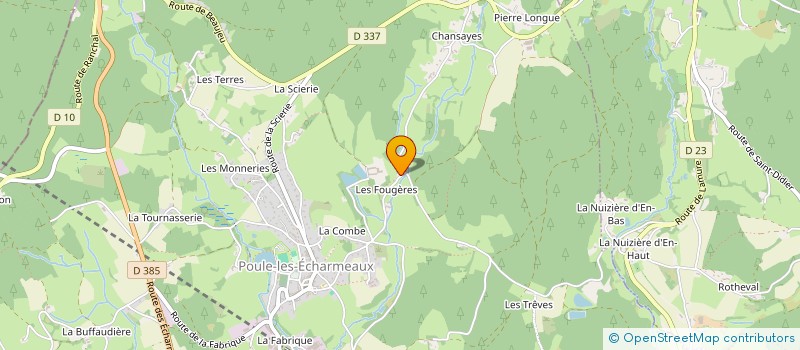 localisation de l'entreprise HBI HAUT BEAUJOLAIS INCENDIE à POULE-LES-ECHARMEAUX
