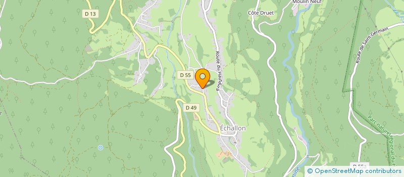 localisation de l'entreprise HBJLSC  ECHALLON