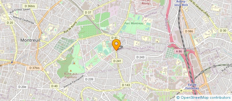 localisation de l'entreprise HBS EXPRESS à MONTREUIL