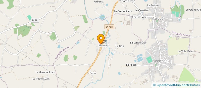 localisation de l'entreprise HBTP à LANDEHEN