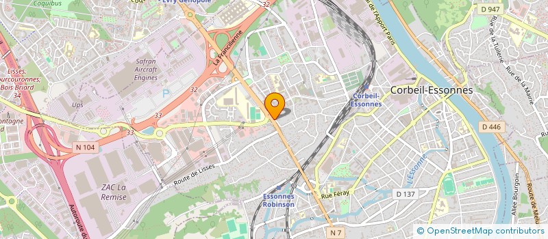 localisation de l'entreprise HC-FIBREOPTIQUE à CORBEIL-ESSONNES