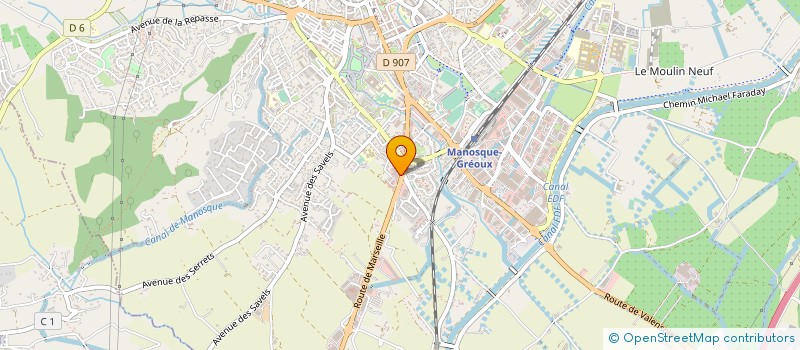 localisation de l'entreprise HC PNEUS 1 à MANOSQUE