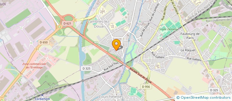 localisation de l'entreprise HCGD : HOCKEY CLUB LES GEANTS DE DOUAI (HCGD)  LAMBRES-LEZ-DOUAI