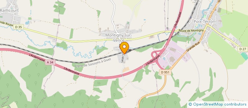 localisation de l'entreprise HCI TIVOLI  MONTIGNY-SUR-VENCE