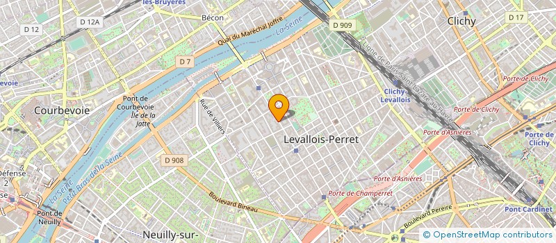 localisation de l'entreprise HD COMMUNICATION à LEVALLOIS-PERRET