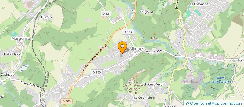 localisation de l'entreprise HDV à ALLINGES
