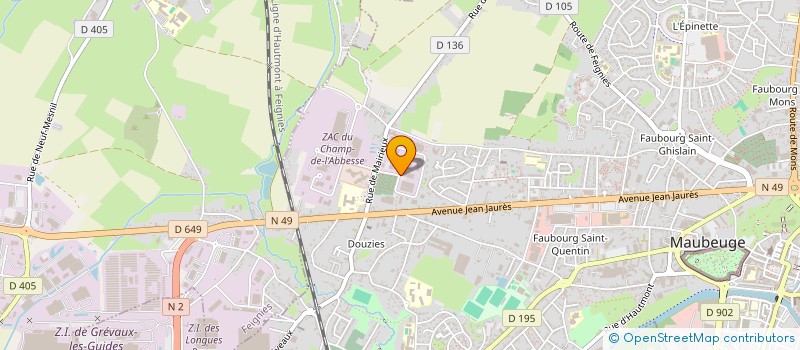localisation de l'entreprise HEGENSCHEIDT-MFD FRANCE à MAUBEUGE