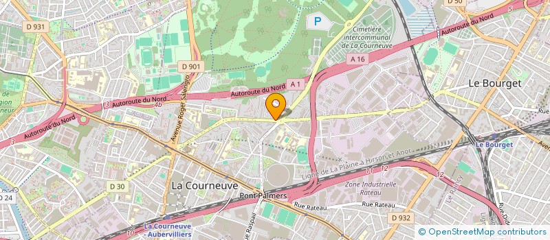 localisation de l'entreprise HELIN II à LA COURNEUVE