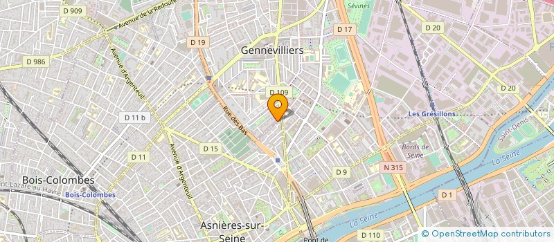 localisation de l'entreprise HELIN S.A.R.L. à GENNEVILLIERS