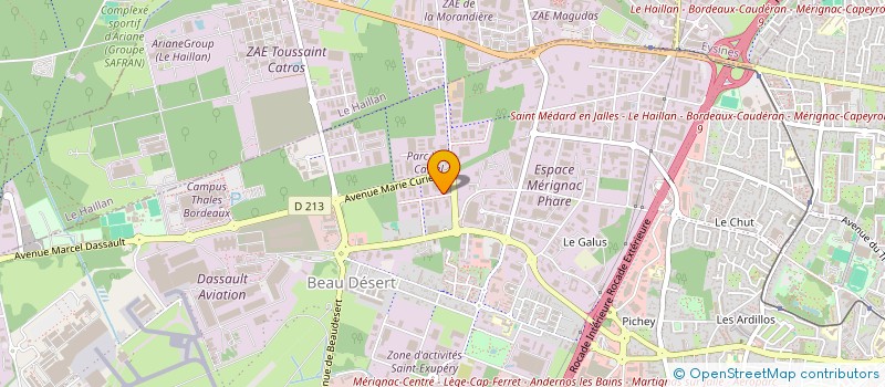 localisation de l'entreprise HELIOS  MERIGNAC