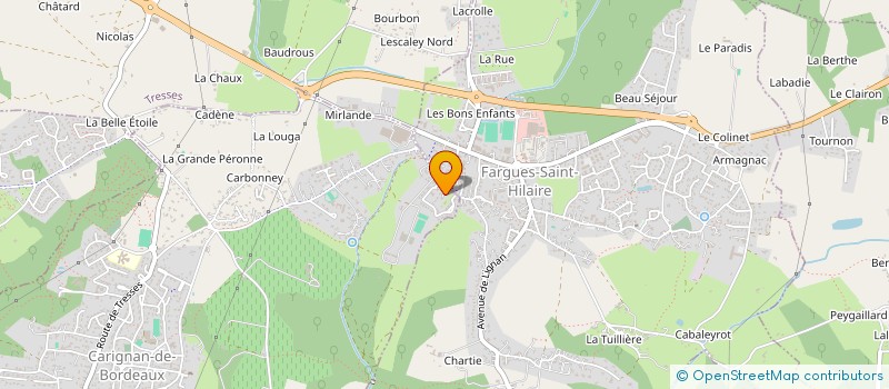 localisation de l'entreprise HELIOS SARL  CARIGNAN-DE-BORDEAUX