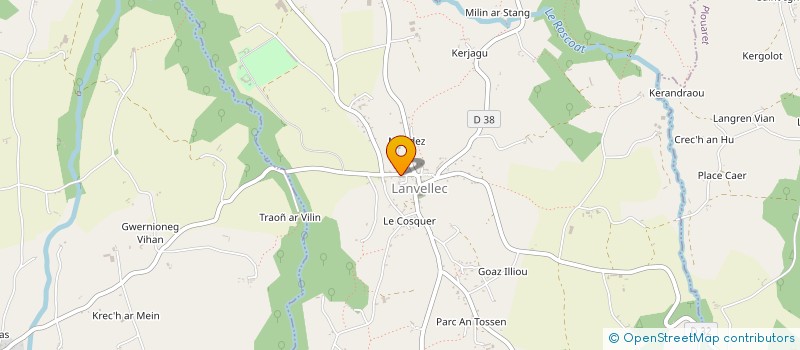 localisation de l'entreprise HENCHOU DON LANVAELEG (CHEMINS CREUX DE LANVELLEC)  LANVELLEC