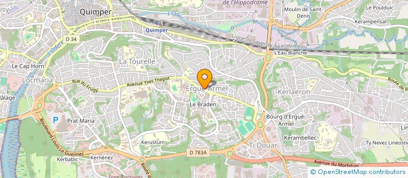 localisation de l'entreprise HENNERY à QUIMPER