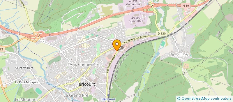 localisation de l'entreprise HERI à BREVILLIERS