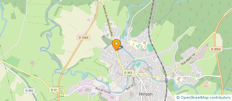 localisation de l'entreprise HERISSON PNEUS à HIRSON