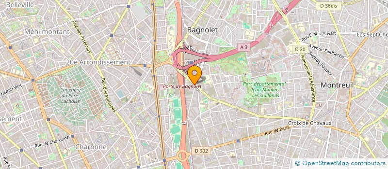 localisation de l'entreprise HERMITAGE à BAGNOLET