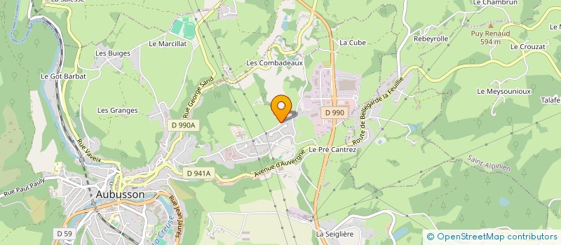 localisation de l'entreprise HERVE GALLET à AUBUSSON