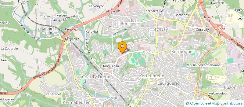 localisation de l'entreprise HERVOUET PEINTURE  QUIMPER