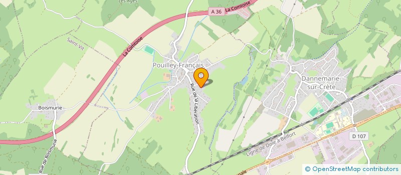 localisation de l'entreprise HESTIA  POUILLEY-FRANCAIS