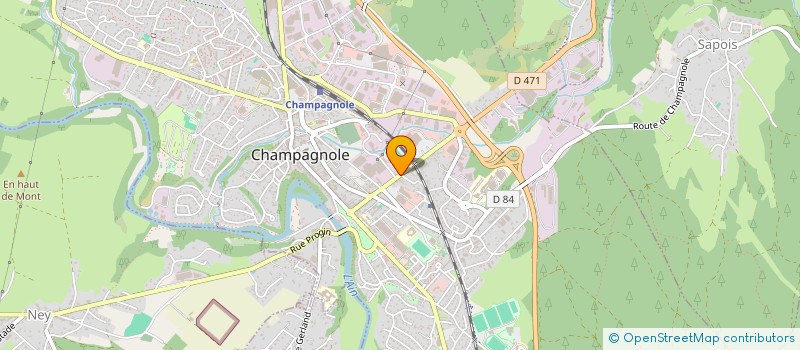 localisation de l'entreprise HEXAGONE INFORMATIQUE TRANSPORTS à CHAMPAGNOLE