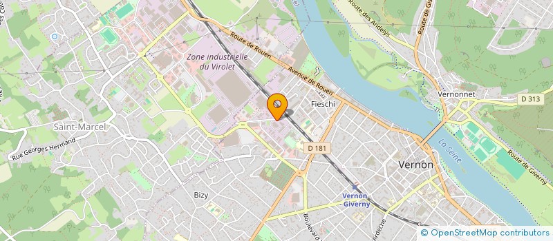 localisation de l'entreprise HF  VERNON