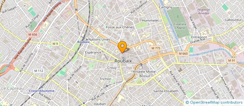 localisation de l'entreprise HG DIFFUSION  ROUBAIX