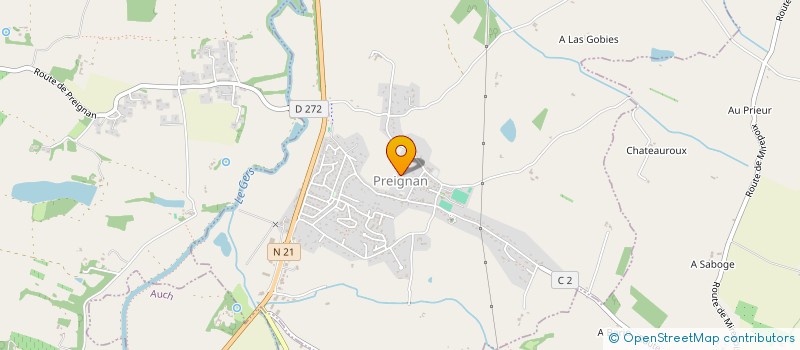 localisation de l'entreprise HGB  PREIGNAN