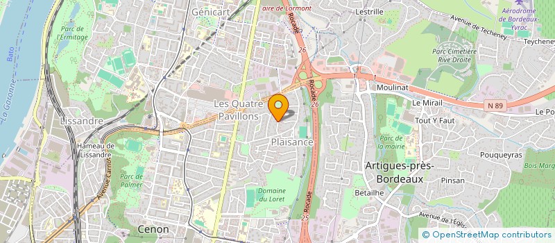 localisation de l'entreprise HGI 33  CENON