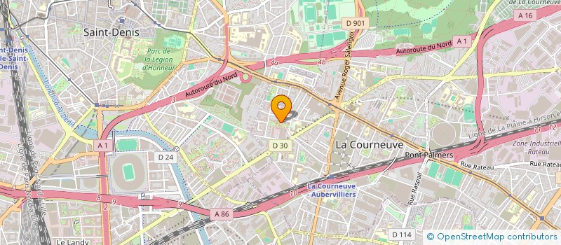 localisation de l'entreprise HH TRANSPORT à LA COURNEUVE