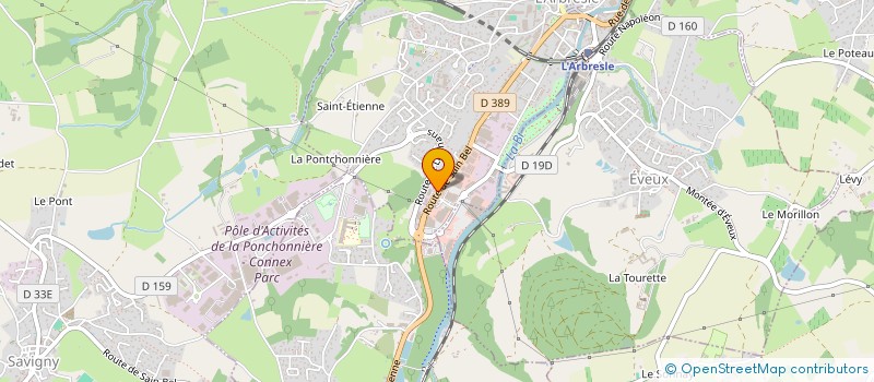 localisation de l'entreprise HIRO  L'ARBRESLE