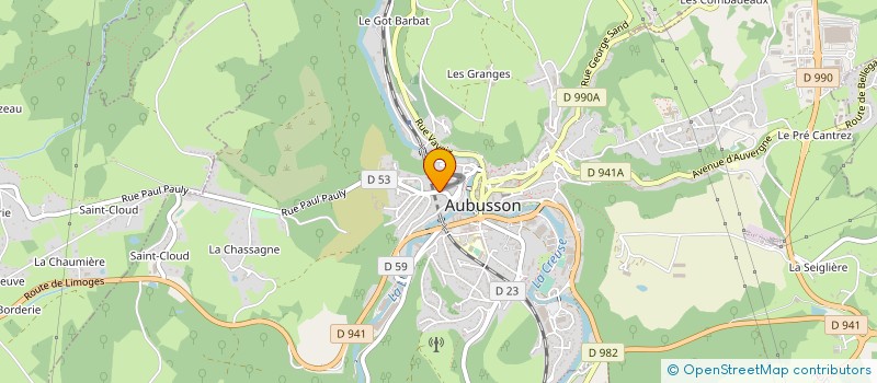 localisation de l'entreprise HISTOS à AUBUSSON