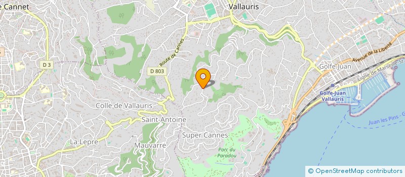 localisation de l'entreprise HK GROUP à VALLAURIS