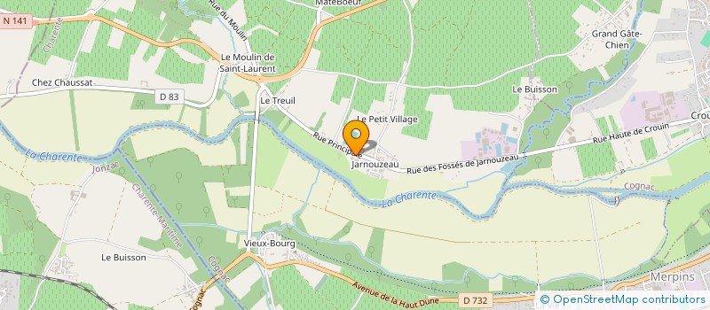 localisation de l'entreprise HL MARTIN à SAINT-LAURENT-DE-COGNAC