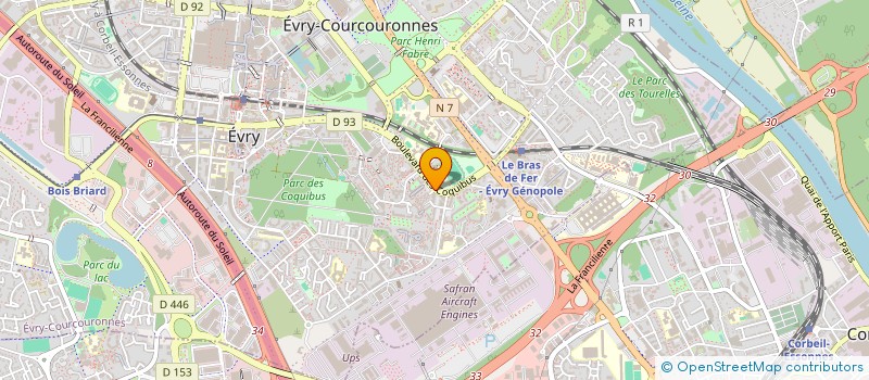 localisation de l'entreprise HM AUTO BILAN à EVRY-COURCOURONNES
