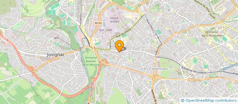 localisation de l'entreprise HM COIFFURE CELLENEUVE à MONTPELLIER