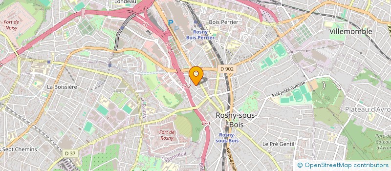 localisation de l'entreprise HM FACADE à ROSNY-SOUS-BOIS