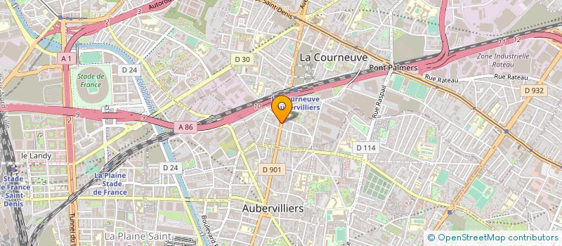 localisation de l'entreprise HM PEINTURE à LA COURNEUVE