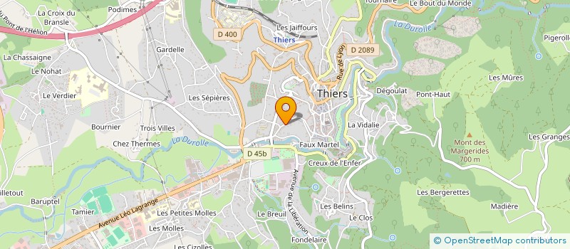 localisation de l'entreprise HM RESEAUX  THIERS