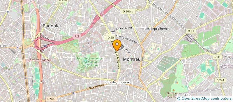 localisation de l'entreprise HM TP  MONTREUIL