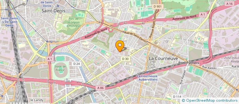 localisation de l'entreprise HM TRANS à LA COURNEUVE
