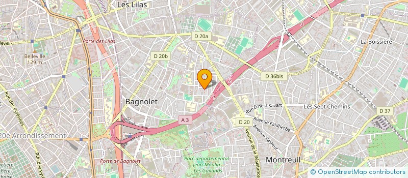 localisation de l'entreprise HM TRANSPORT à BAGNOLET