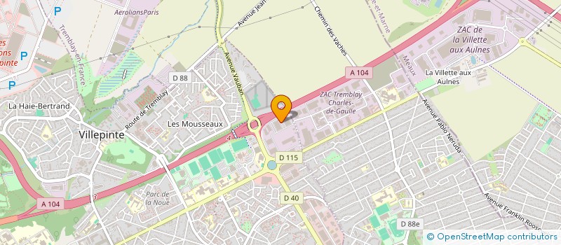 localisation de l'entreprise HMD à VILLEPINTE
