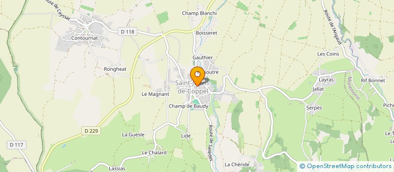 localisation de l'entreprise HMF PLATRERIE  SAINT-JULIEN-DE-COPPEL